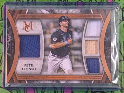 PETE ALONSO 🔥 Quad BAT & PATCH Relic 🔥 2022 Topps Museum SPPPQR-PA Copper /75 - Image 1 of 2
