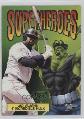 1998 Skybox Dugout Axcess Superheroes Mo Vaughn & Incredible Hulk #10SH - Image 1 of 3