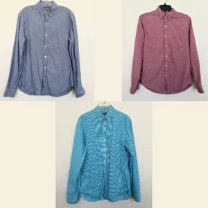 Bonobos Men's Slim Fit Button Down Shirt Lot of 3 Cotton Blue Red Size Medium - Picture 1 of 15