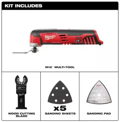 Milwaukee M12 Cordless Oscillating Multi-Tool 2426-20 with Attachments - Image 1 of 4