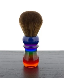 Yaqi 26mm Resin Rainbow Handle Brown Soft Synthetic Shaving Brush For Man Women - Picture 1 of 16
