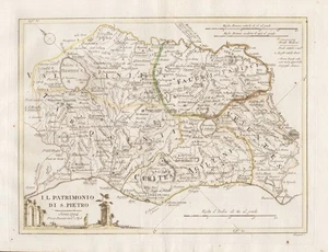 Civitavecchia Viterbo Roma Ostia Lazio Italia Italy carta map Karte Borghi 1794 - Bild 1 von 1