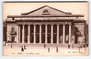 Postal litográfica vintage de Nîmes France Le Théâtre de Thibaut - Imagen 1 de 2