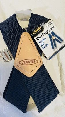AWP Work Suspenders  2" Fully-Adjustable Webbing Navy Blue NEW NWT - Image 1 of 4