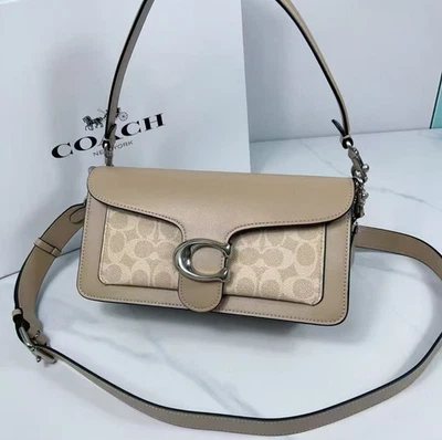 Coach 91215 Tabby 26 2Way Crossbody Shoulder Bag Taupe/Silver Leather Outlet New - Image 1 of 3