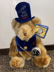 Neu mit Etikett 1999 Fiesta limitierte Auflage Happy New Year 2000 Teddybär Plüsch 10 Zoll Knoten - Bild 1 von 8
