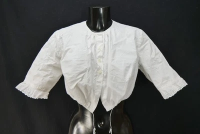 Gr.44 Dirndlbluse weiß Bluse für Dirndl Wallach Baumwolle mit Spitze B11172 - Bild 1 von 4