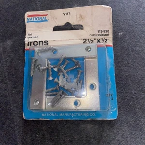 Vintage National Hardware 2-1/2”x 1/2” Eckstreben 4er Pack V117 N113-928 USA - Bild 1 von 5