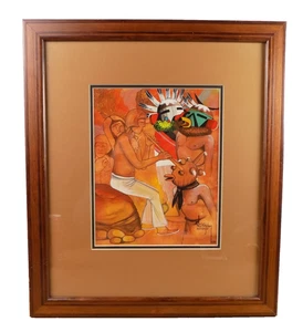 1978 Nelson Dodge N.D. Shirley Navajo Kachina Watercolor Painting 18" x 15.75" - Picture 1 of 8