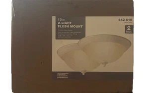 NEW 13 in. 2-Light White Flush Mount (2-Pack) 442 616 ( J ) - Picture 1 of 2