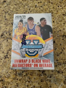 2024 Bowman University Chrome Basketball Sealed Box - 3 Black Wave - Flagg? - Picture 1 of 1