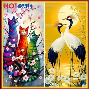 5D DIY Full Round Drill Diamond Painting Animal Kit Home Decor Art Craft 40x80cm - Bild 1 von 18