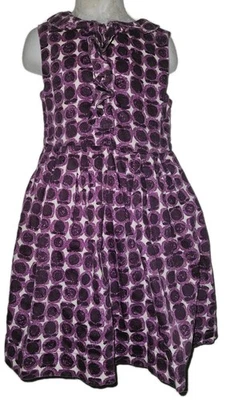 Mini Boden Sleeveless Sheath Dress Girls 4-5y Purple Floral Ruffle Accent   - Image 1 of 4