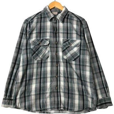 Used Field and Stream long-sleeved heavy flannel check shirt size L men's - Image 1 of 4