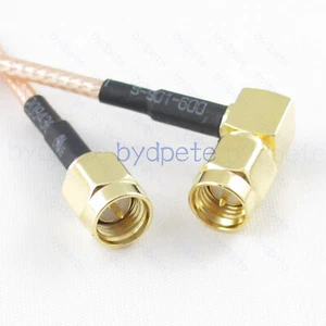 SMA male straight to SMA male angled RA RG316D RG316 Double Shielded Cable Lot - Picture 1 of 7