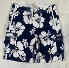 ABERCROMBIE FITCH Cargo Board Swim LARGE Floral Tie String Shorts MENS L