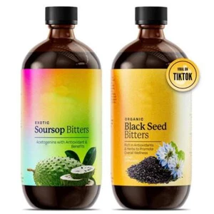 Soursop & Black Seed Bitters Bundle – Organic Herbal Detox for Digestive Supp* - Picture 1 of 20