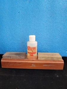 Vtg Original Soft And Hard Combo Set Arkansas Oilstone By Taylor-Made Crafts.OBO - Picture 1 of 12