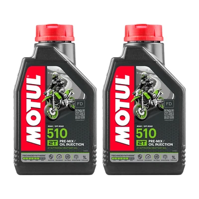 2 LITRI OLIO MISCELA 2T MOTUL 510 TECHNOSYNTHESE JASO FD SCOOTER  MOTO OFF ROAD - Immagine 1 di 3