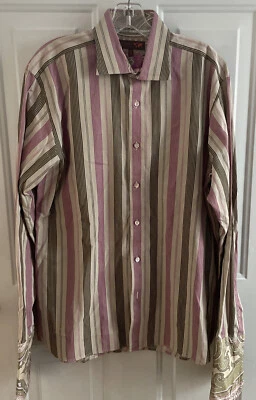 Camisa Ted Baker London manga longa tamanho 16.5/42 manga longa punho flip usada - Imagem 1 de 4