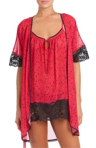 In Bloom by Jonquil Womens Hearts 3-Piece Pajama Set Robe Chemise Thong NWT Sz S - Foto 1 di 8