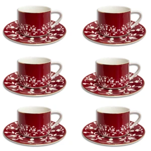 12 PC Red Turkish - Christmas Holidays Theme Coffee Tea Cup Set - Picture 1 of 12