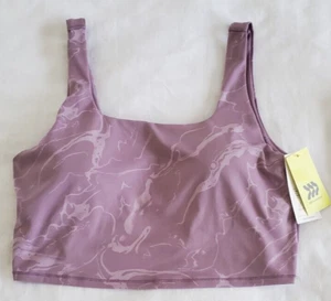 Womens Marble Print Longline Cropped Tank Sports Bra All in Motion XL Purple - Picture 1 of 9