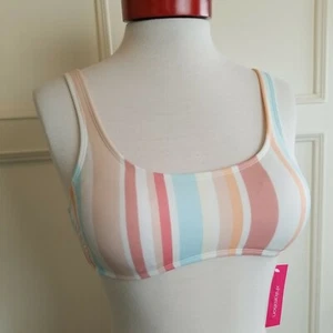 Xhilaration Striped Bikini Juniors M Medium Bralette Top Bottom 2 Piece Swimsuit - Picture 1 of 5