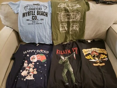 Lot of 5 Boys 18/Small Adult T-shirts (3x Holiday themes, 2x tourist areas) - Image 1 of 3
