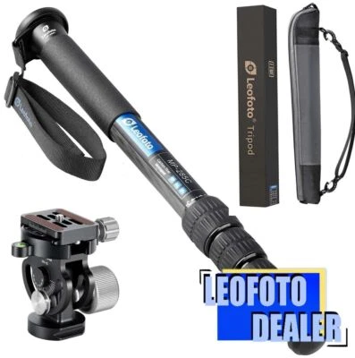 Leofoto MP-285C+VH-10S CF Monopod with VH-10S Two Way Tilt Head - Image 1 of 4