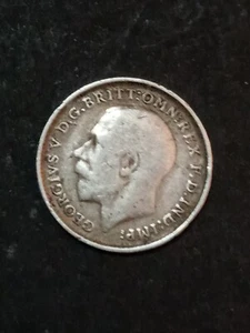 1912 Great Britain Silver Three Pence Coin - Picture 1 of 2