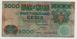 GHANA 5000 CEDIS 1998 PICK 34 A LOOK SCANS - Picture 1 of 2