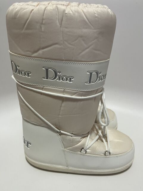 Dior - Authenticated Boots - Polyester White Plain for Women, Good Condition