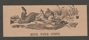 VINTAGE ILLUSTRATION - MIND YOUR STEPS 1919 - Picture 1 of 1