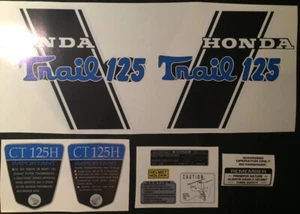 Honda Custom Trail 125 CT70H KO Frame Decal Set Icebear BLUE "Trail 125" - Picture 1 of 6