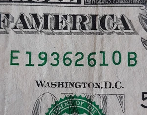 Birthday Note OCTOBER 26th 1936 Fancy Serial Number 19362610 Series 2017 $1 Bill - Picture 1 of 5