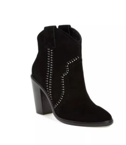 Joie Monte Women's Suede Black Studded Ankle Heels Bootie Boots size 38.7 $365 - Picture 1 of 6