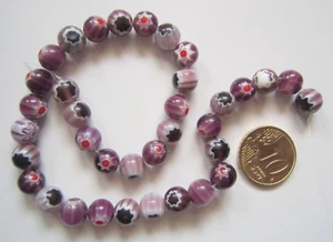 Perlas bola cristal milflores 8 mm X 36 UNIDADES granate morado abalorios - Photo 1/5