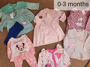 0-3 month Girls Bundle. 10 items for £9. Mixed brands, Disney, Hello Kitty (25) - Picture 1 of 1