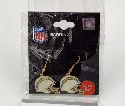 San Diego Chargers NFL Team Licensed Helmet Logo Dangle Style Earrings Cover