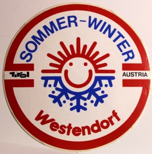 SOMMER-WINTER WESTENDORF Tirol Austria Snow STICKER Decal Vinyl Travel Souvenir - Picture 1 of 4