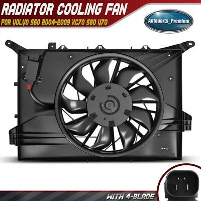 Conjunto de ventilador de refrigeración del radiador con motor sin escobillas para Volvo S60 XC70 S80 V70 Foto 1 de 4