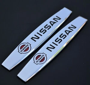 2 Pcs Car Fender Metal Stainless NISSAN Sport 10cm X 2cm Decal Badge - Picture 1 of 2