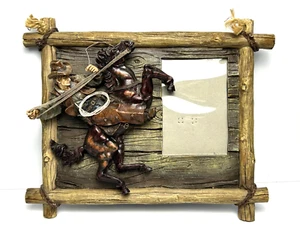 Vintage 13"x 10" Rustikal 3D Western Bilderrahmen Rodeo Cowboy 4x6 Bildergröße - Bild 1 von 5
