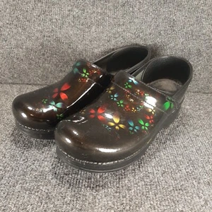 Zuecos para mujer Dansko (zuecos profesionales) talla EE. UU. 7,5-8 UE 38 pétalos florales oscuros - Imagen 1 de 20