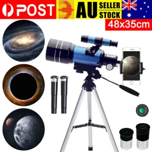 70mm Telescopes Gifts for Kids Adults Astronomy Beginners Refractor AU - Picture 1 of 8