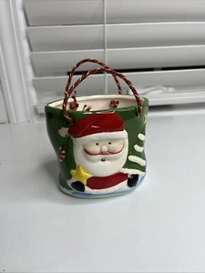 Florero maceta de Papá Noel plato de caramelo centro de mesa asas navideñas - Imagen 1 de 6