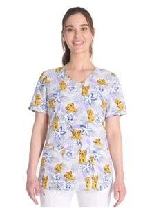 Scrubstar Women’s Floral Skin V-Neck Print Scrub Top - Picture 1 of 3