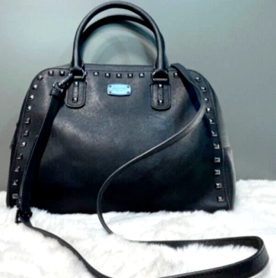 MICHAEL KORS Gunmetal Black Lg Shoulder/Crossbody Bag Saffiano Leather ~Elegant~ - Image 1 of 4