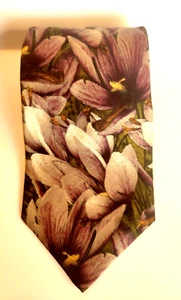 STRUCTURE Mens Neck Tie Italian Fabric Floral Print Silk 56 x 3 3/4" USA - Picture 1 of 4